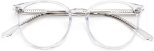 Blue Light Blocking Glasses for Women Men, Round Computer Gaming Eyeglasses Anti Eyestrain & UV Glare RF6213 (Clear Circle Frame)