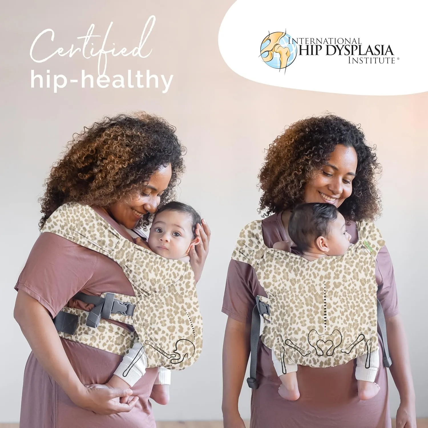 Boba Bliss Pre-Wrapped Baby Wrap Carrier with Buckle, Easy Adjust Soft Infant Baby Carrier Hybrid for Boy or Girls, Baby Sling for Newborn up to 35 lbs (Sand Leopard)