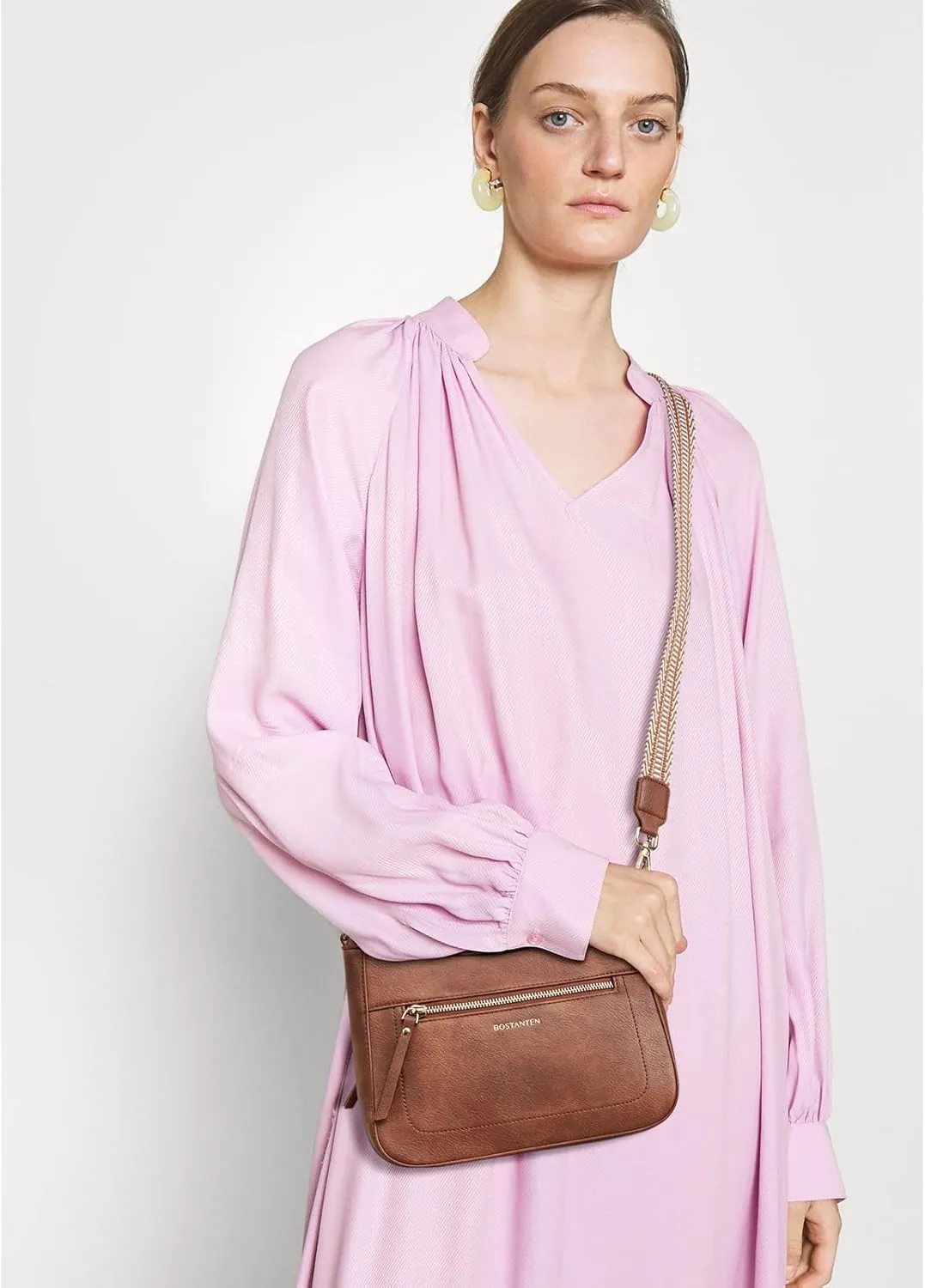 BOSTANTEN Crossbody Bags for Women Vegan Leather Hobo Purses Shoulder Handbags with Detachable Guitar Strap