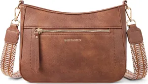 BOSTANTEN Crossbody Bags for Women Vegan Leather Hobo Purses Shoulder Handbags with Detachable Guitar Strap