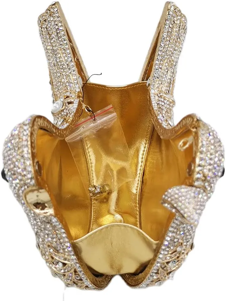 Boutique De FGG Bird Crystal Clutch Purses For Women Dressy Rhinestone Evening Bag Pigeon Prom Clutch Purse for Wedding,Mini