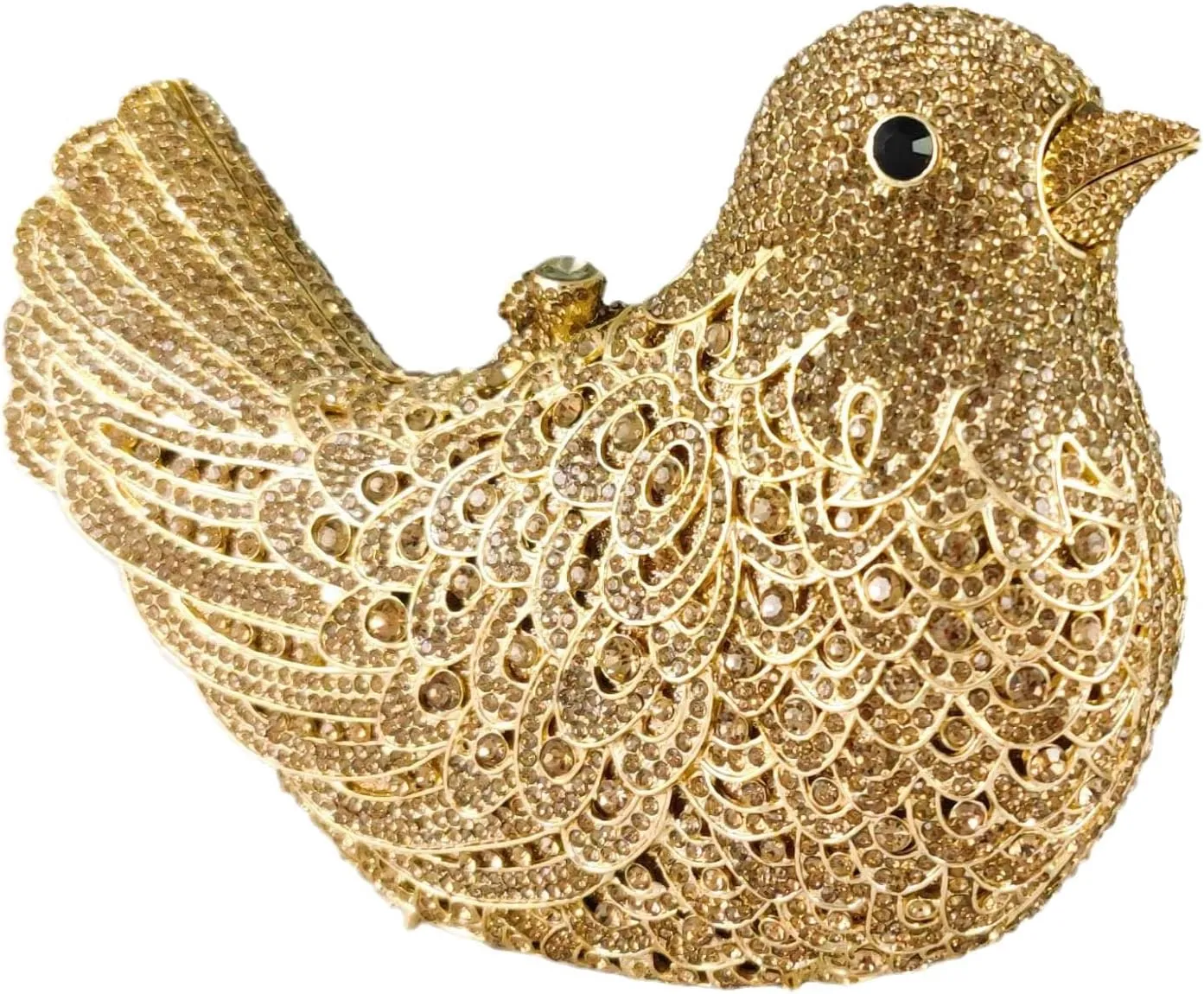 Boutique De FGG Bird Crystal Clutch Purses For Women Dressy Rhinestone Evening Bag Pigeon Prom Clutch Purse for Wedding,Mini