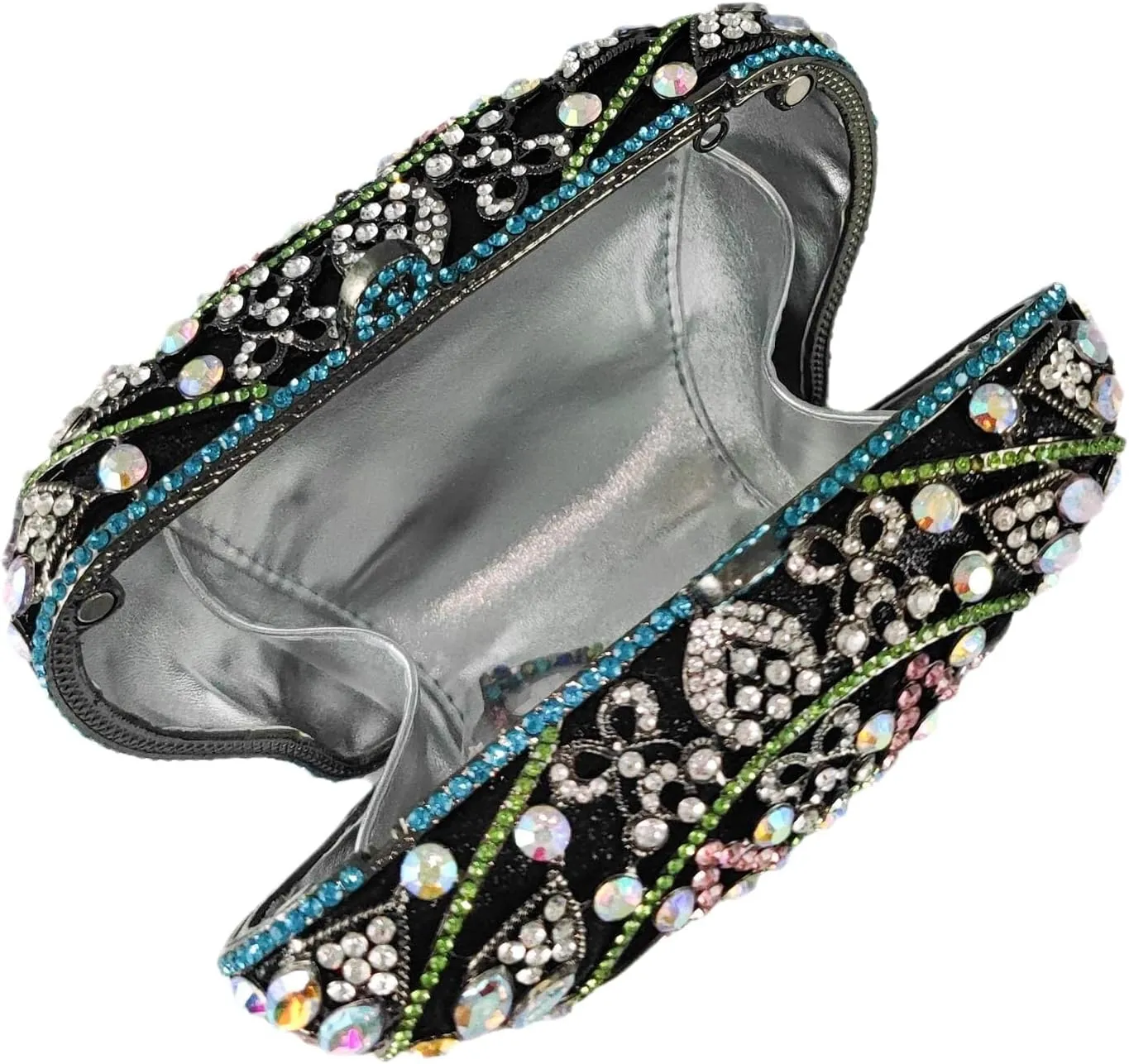 Boutique De FGG Crown Crystal Clutch Purse Women Formal Evening Minaudiere Handbags Party Dinner Rhinestone Clutch Bag,Mini