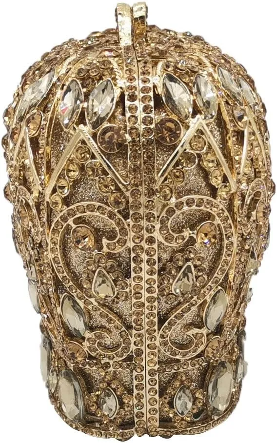 Boutique De FGG Crown Crystal Clutch Purse Women Formal Evening Minaudiere Handbags Party Dinner Rhinestone Clutch Bag,Mini