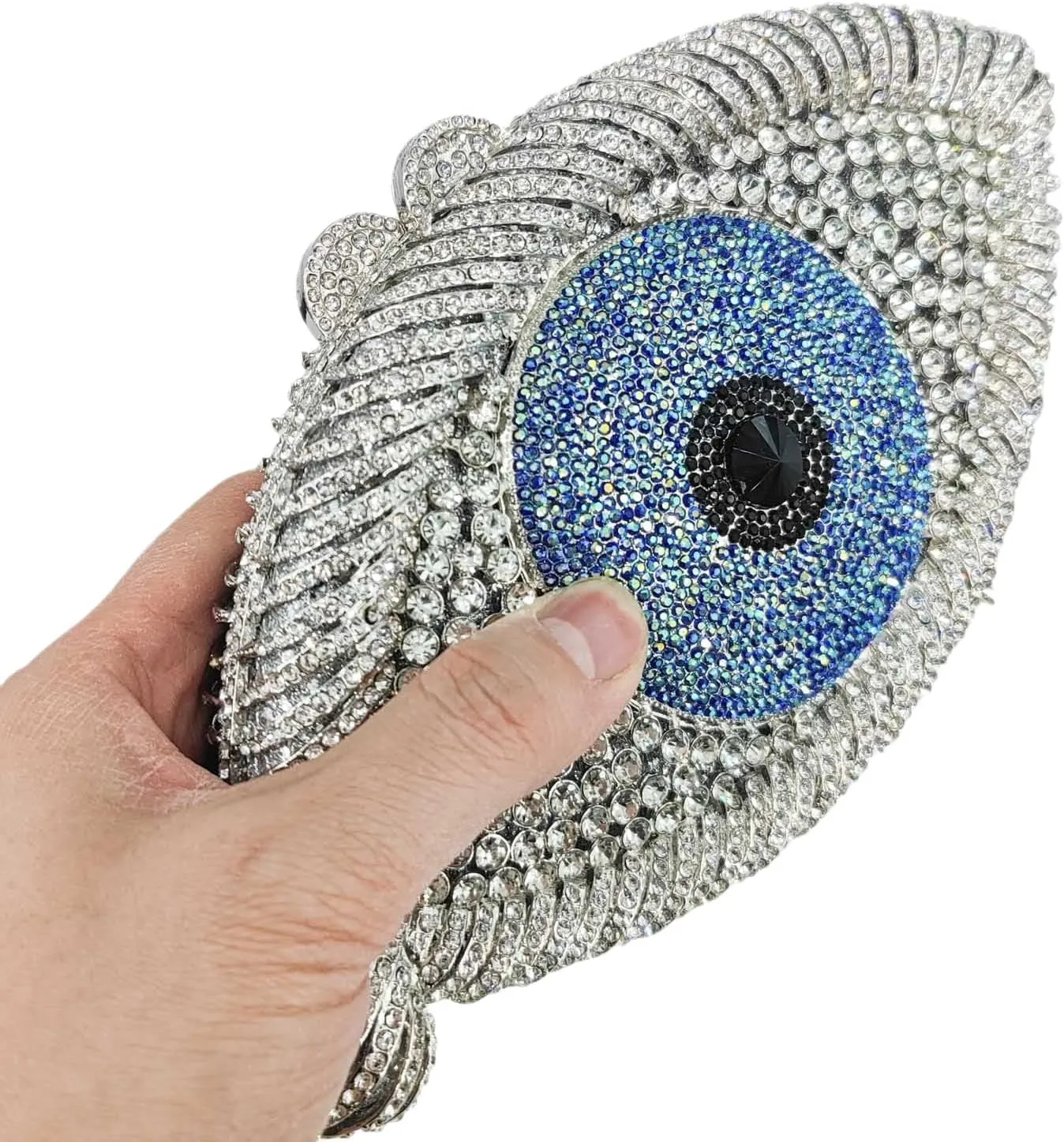 Boutique De FGG Evil Eye Clutch Purse for Women Glitter Evening Bags Crystal Clutch Party Dinner Rhinestone Handbag,Mini