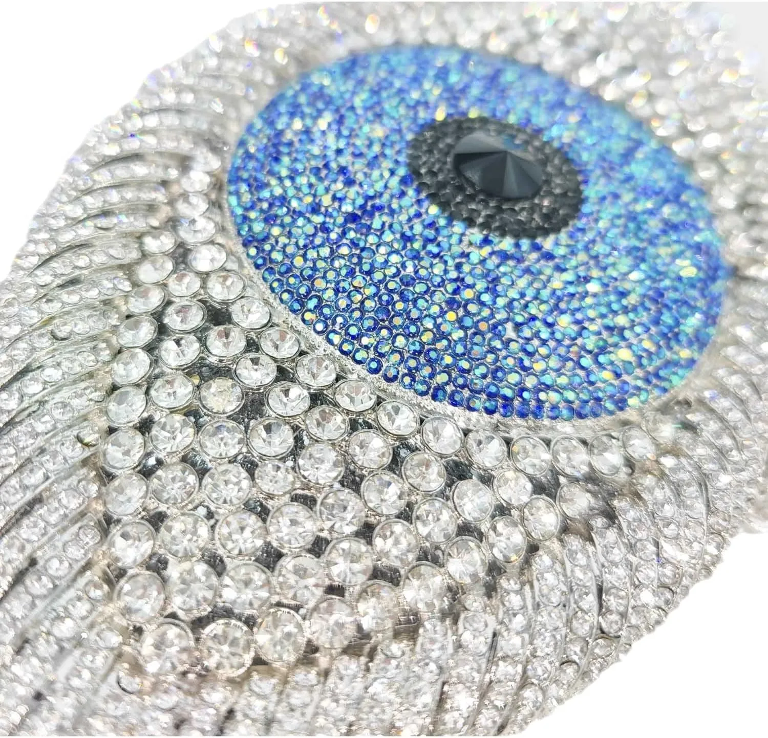 Boutique De FGG Evil Eye Clutch Purse for Women Glitter Evening Bags Crystal Clutch Party Dinner Rhinestone Handbag,Mini