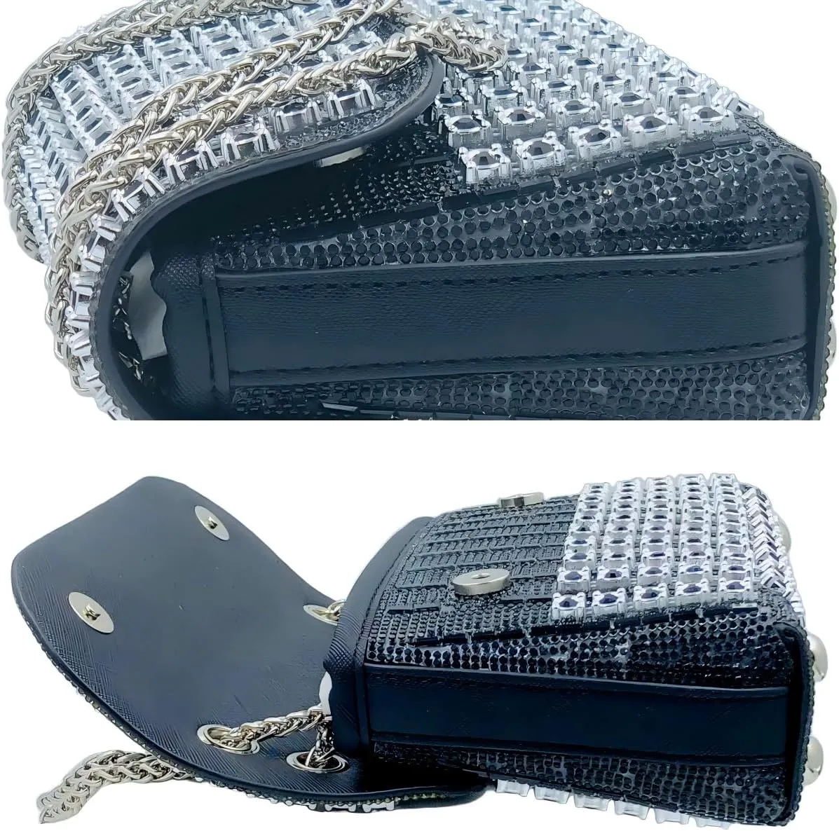 Boutique De FGG Rhinestone Clutch Purse Sparkling Diamond Women Evening Bags and Clutches Party Wedding Crystal Clutch,Mini