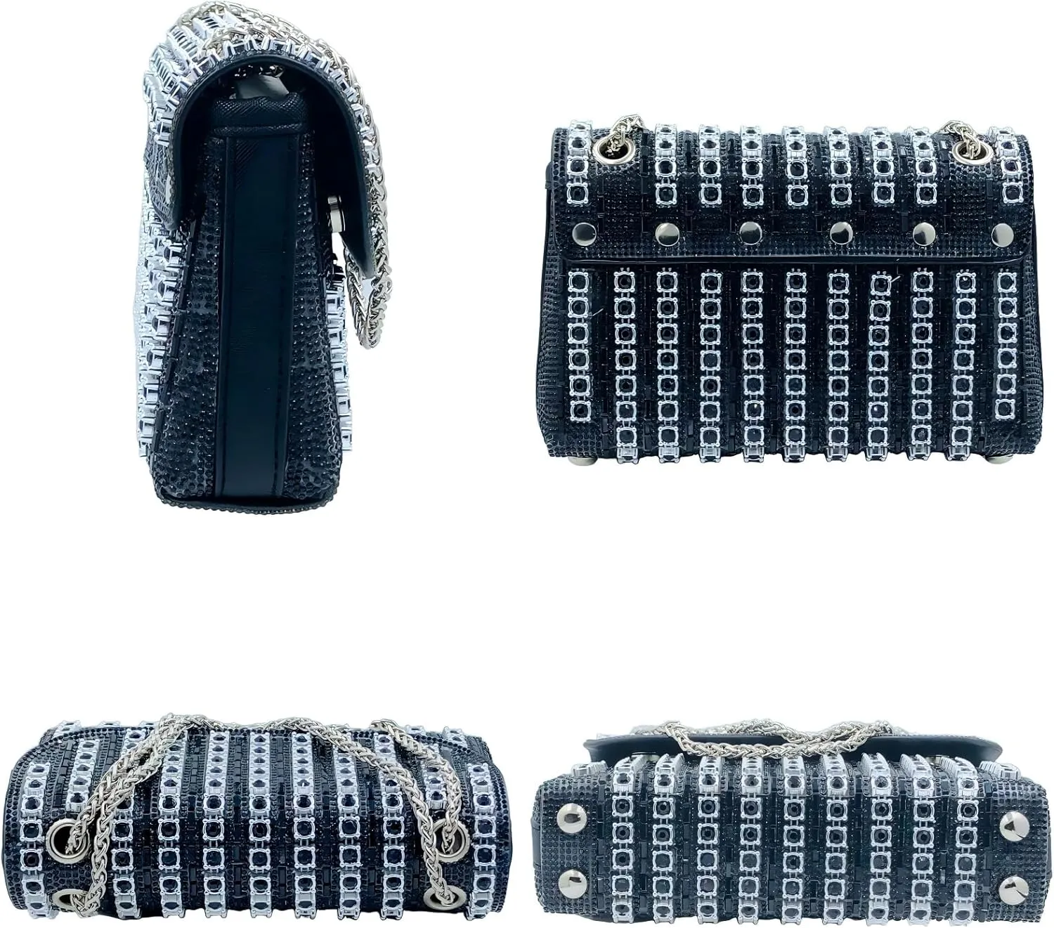 Boutique De FGG Rhinestone Clutch Purse Sparkling Diamond Women Evening Bags and Clutches Party Wedding Crystal Clutch,Mini