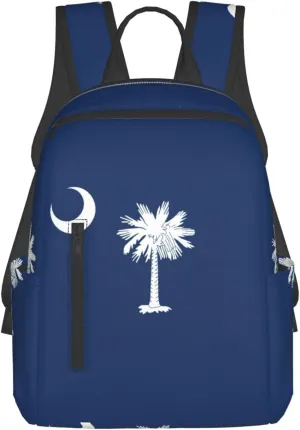 BREAUX South Carolina Flag print Lightweight Backpack for Travel Casual Shoulder Bag Laptop Backpack Fit for Leisure Day