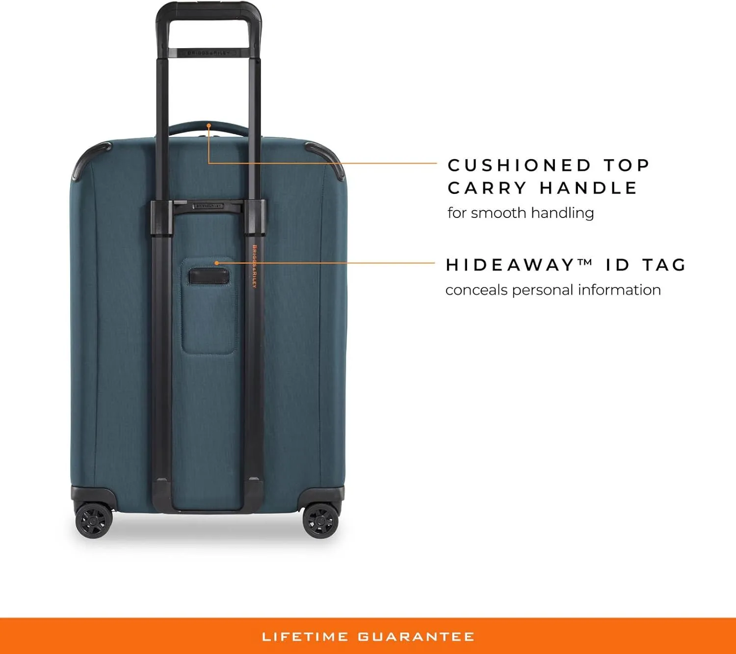 Briggs & Riley 26" Medium Expandable Spinner - Checked Luggage for Travel, Suitcases with Wheels, Softside Rolling Bag for Men & Women, Self-Repairing Zipper - ZDX Collection, Ocean