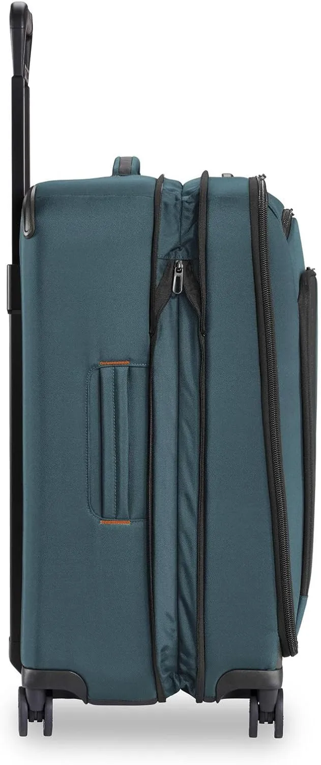 Briggs & Riley 26" Medium Expandable Spinner - Checked Luggage for Travel, Suitcases with Wheels, Softside Rolling Bag for Men & Women, Self-Repairing Zipper - ZDX Collection, Ocean