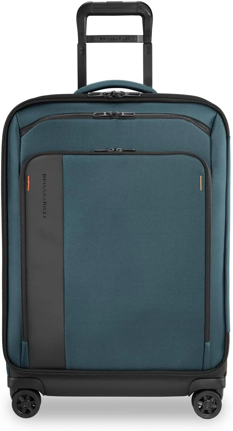 Briggs & Riley 26" Medium Expandable Spinner - Checked Luggage for Travel, Suitcases with Wheels, Softside Rolling Bag for Men & Women, Self-Repairing Zipper - ZDX Collection, Ocean