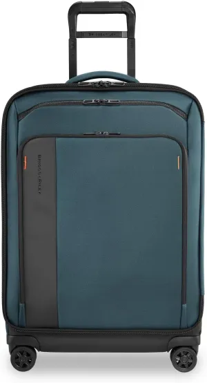 Briggs & Riley 26" Medium Expandable Spinner - Checked Luggage for Travel, Suitcases with Wheels, Softside Rolling Bag for Men & Women, Self-Repairing Zipper - ZDX Collection, Ocean