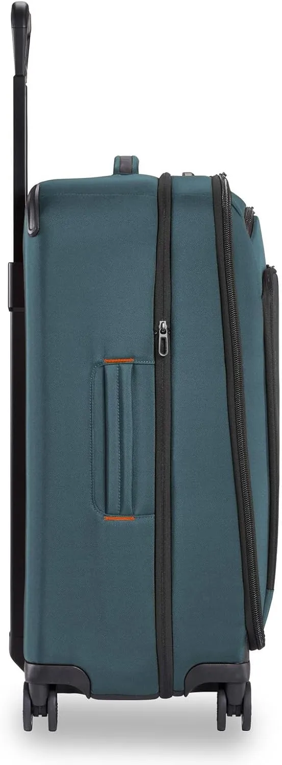 Briggs & Riley 26" Medium Expandable Spinner - Checked Luggage for Travel, Suitcases with Wheels, Softside Rolling Bag for Men & Women, Self-Repairing Zipper - ZDX Collection, Ocean