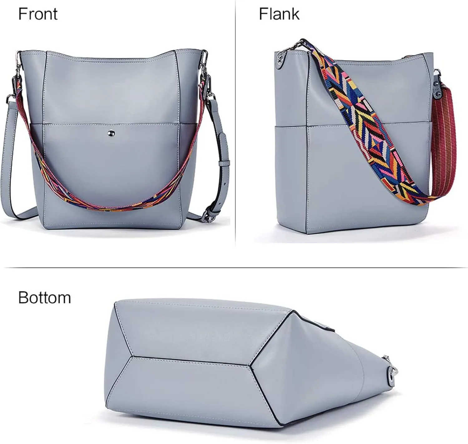 BROMEN Women Purses and Handbags Leather Hobo Bags Designer Shoulder Bucket Crossbody Purse