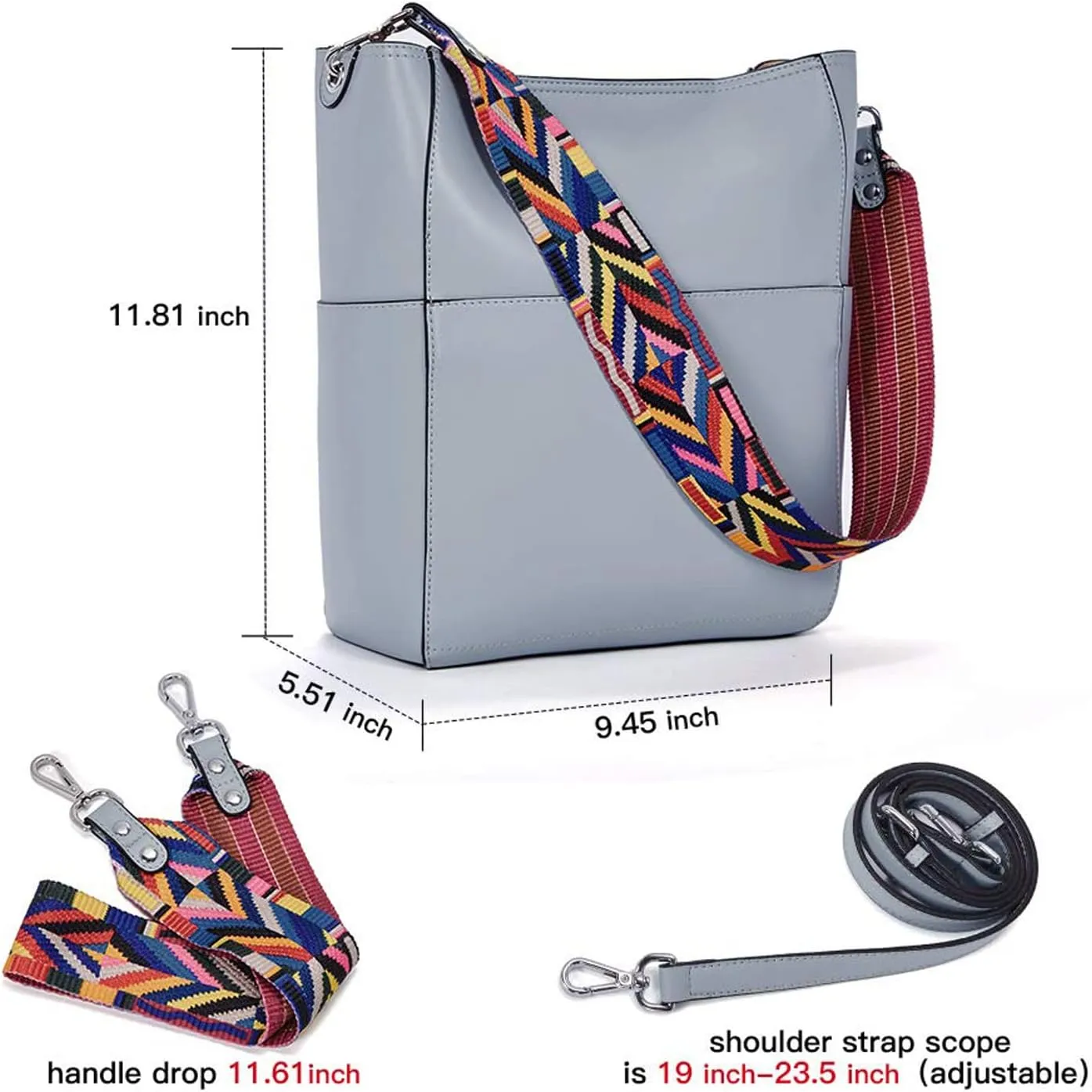 BROMEN Women Purses and Handbags Leather Hobo Bags Designer Shoulder Bucket Crossbody Purse