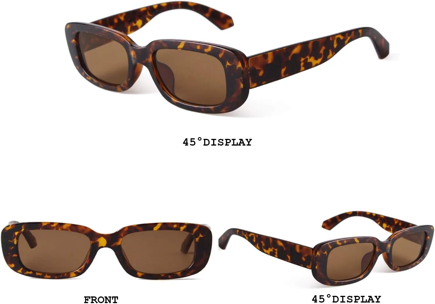 BUTABY Rectangle Sunglasses for Women Retro Driving Glasses 90’s Vintage Fashion Narrow Square Frame UV400 Protection