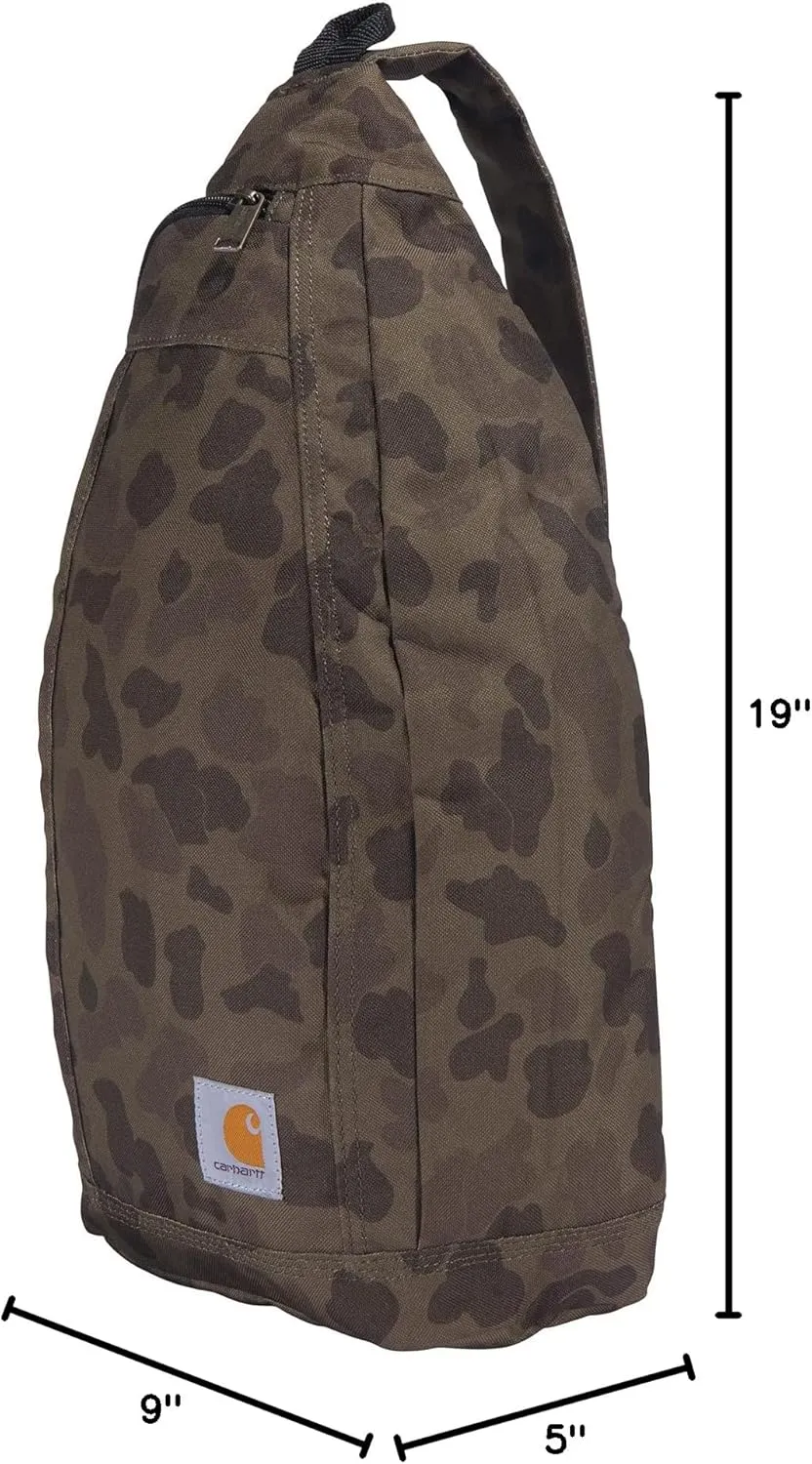 Carhartt Mono Sling Backpack, Unisex Crossbody Bag for Travel and Hiking, Duck Camo