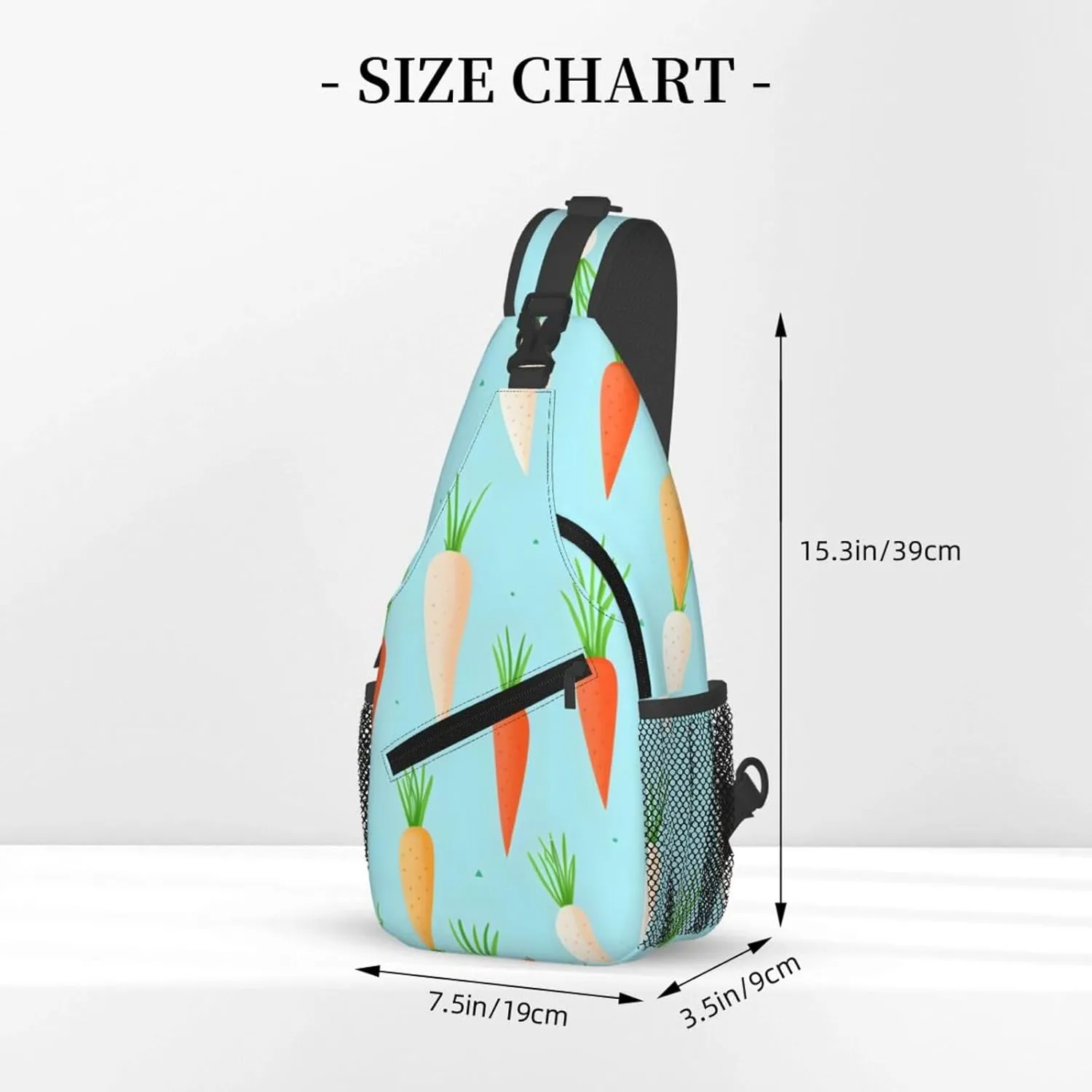 Carrot Pattern Sling Bag Crossbody Bag for Men Women, Daypack Chest Backpack Shoulder Bag for Travle Hiking