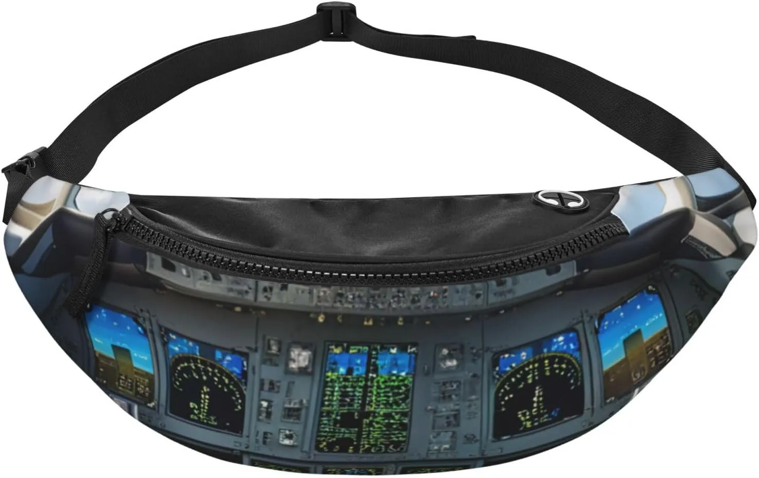 Casual Airplane Cockpit Printed Fanny Pack,Crossbody Fanny packs for women Men Waist Bag for Running Travel