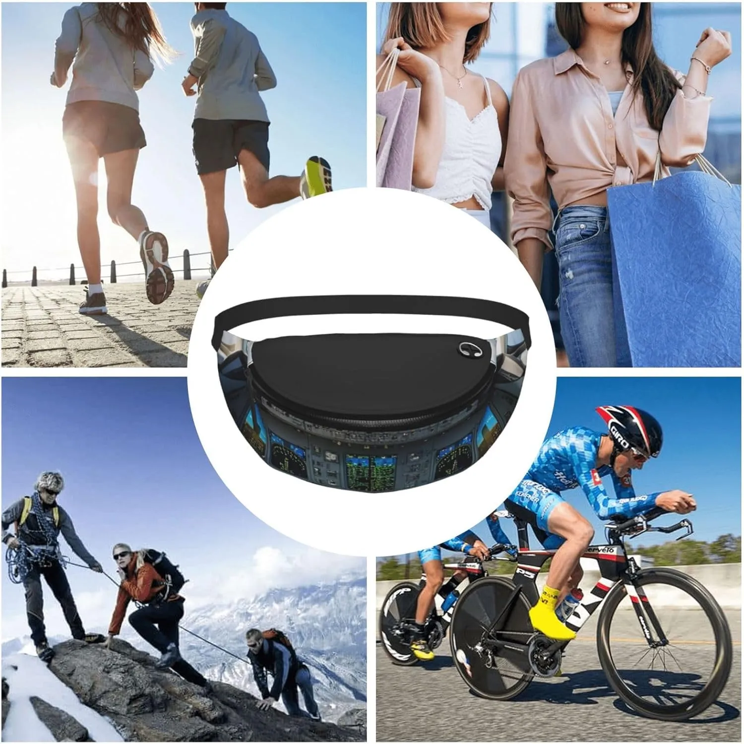 Casual Airplane Cockpit Printed Fanny Pack,Crossbody Fanny packs for women Men Waist Bag for Running Travel