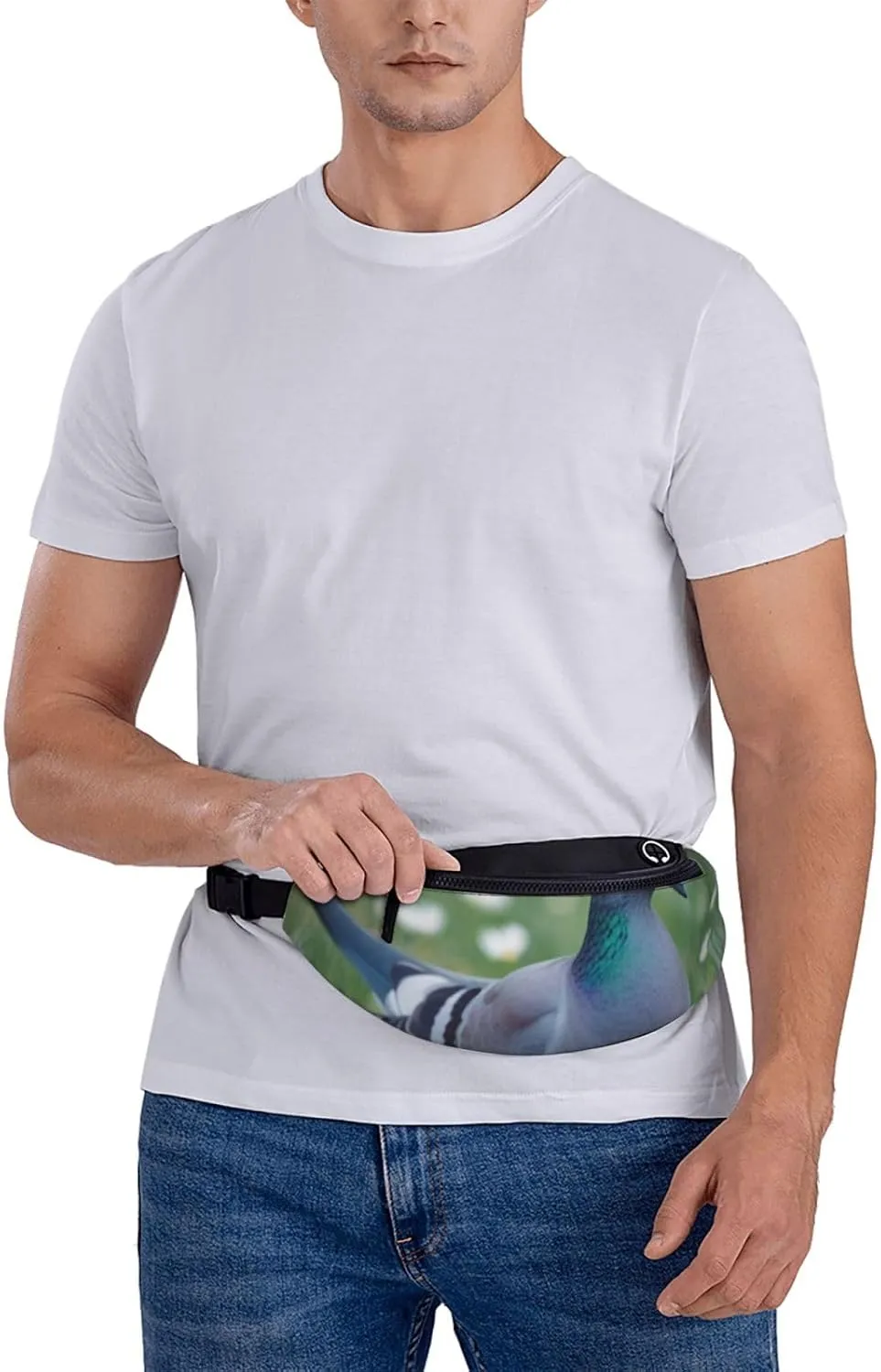 Casual Grass and dove Printed Fanny Pack,Crossbody Fanny packs for women Men Waist Bag for Running Travel