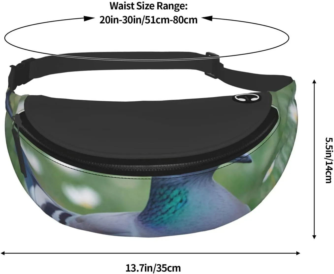 Casual Grass and dove Printed Fanny Pack,Crossbody Fanny packs for women Men Waist Bag for Running Travel