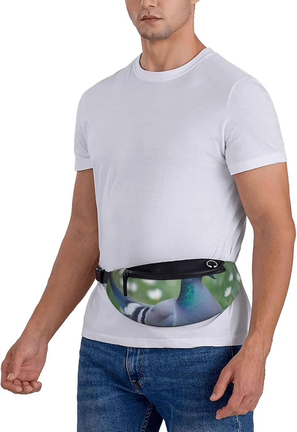 Casual Grass and dove Printed Fanny Pack,Crossbody Fanny packs for women Men Waist Bag for Running Travel
