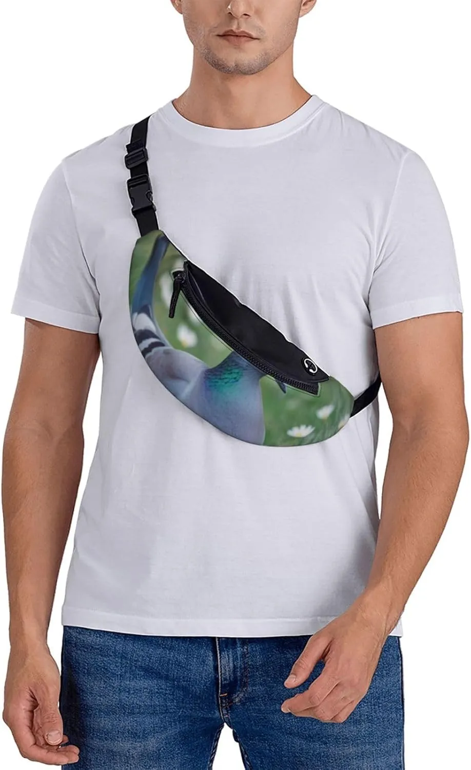 Casual Grass and dove Printed Fanny Pack,Crossbody Fanny packs for women Men Waist Bag for Running Travel
