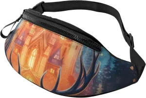 Casual Midnight Magic Printed Fanny Pack,Crossbody Fanny packs for women Men Waist Bag for Running Travel