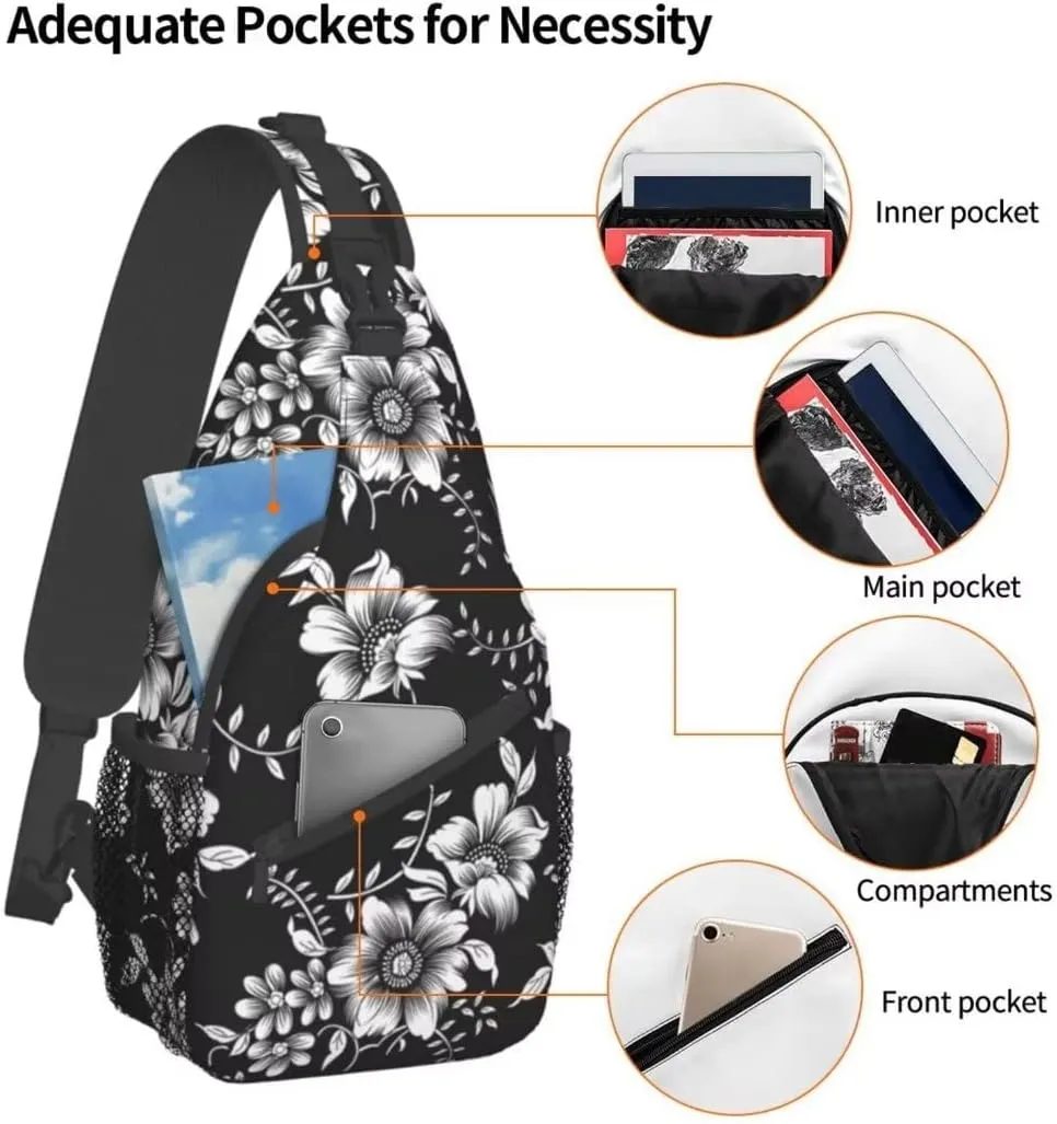 Casual Sling Bag Crossbody Shoulder Backpack Gym Sports Travel Hiking Daypack Chest Bag Small Backpack for Women Men