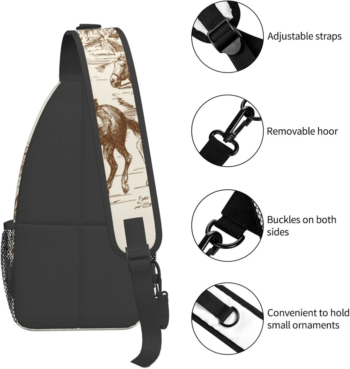 Casual Sling Bag for Women Men Travel Crossbody Sling Backpack Small Chest Shoulder Bag Gym Sports Hiking Daypack