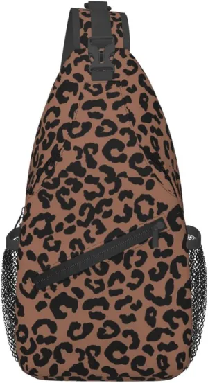 Cheetah Aesthetic Chest Sling Bag Crossbody Shoulder Backpack Bag Gym Cycling Daypack Travel Hiking Cross Bag