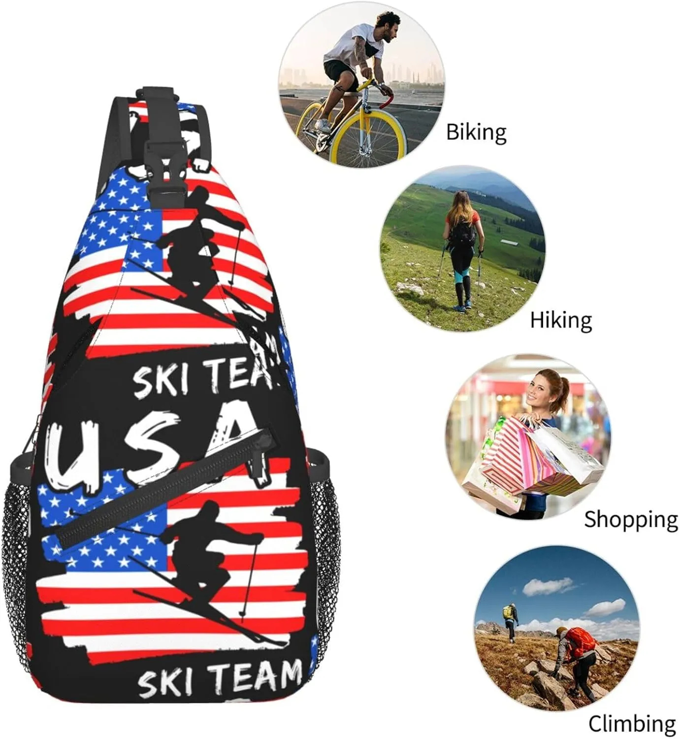 Chest Sling Bag Crossbody Shoulder Backpack Bag Gym Cycling Travel Hiking Daypack Cross Bag
