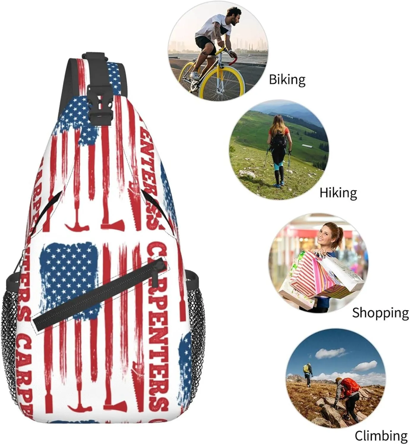 Chest Sling Bag Crossbody Shoulder Backpack Bag Gym Cycling Travel Hiking Daypack Cross Bag