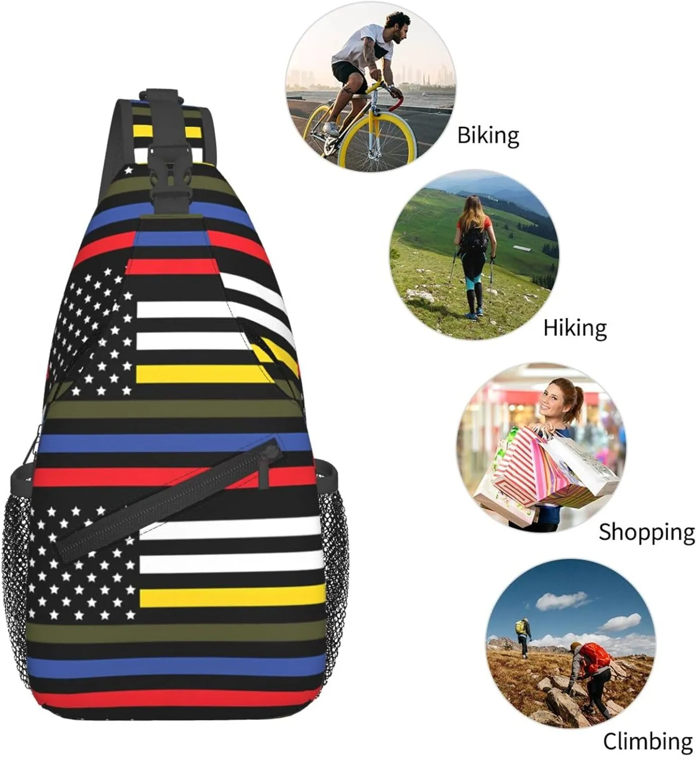Chest Sling Bag Crossbody Shoulder Backpack Bag Gym Cycling Travel Hiking Daypack Cross Bag