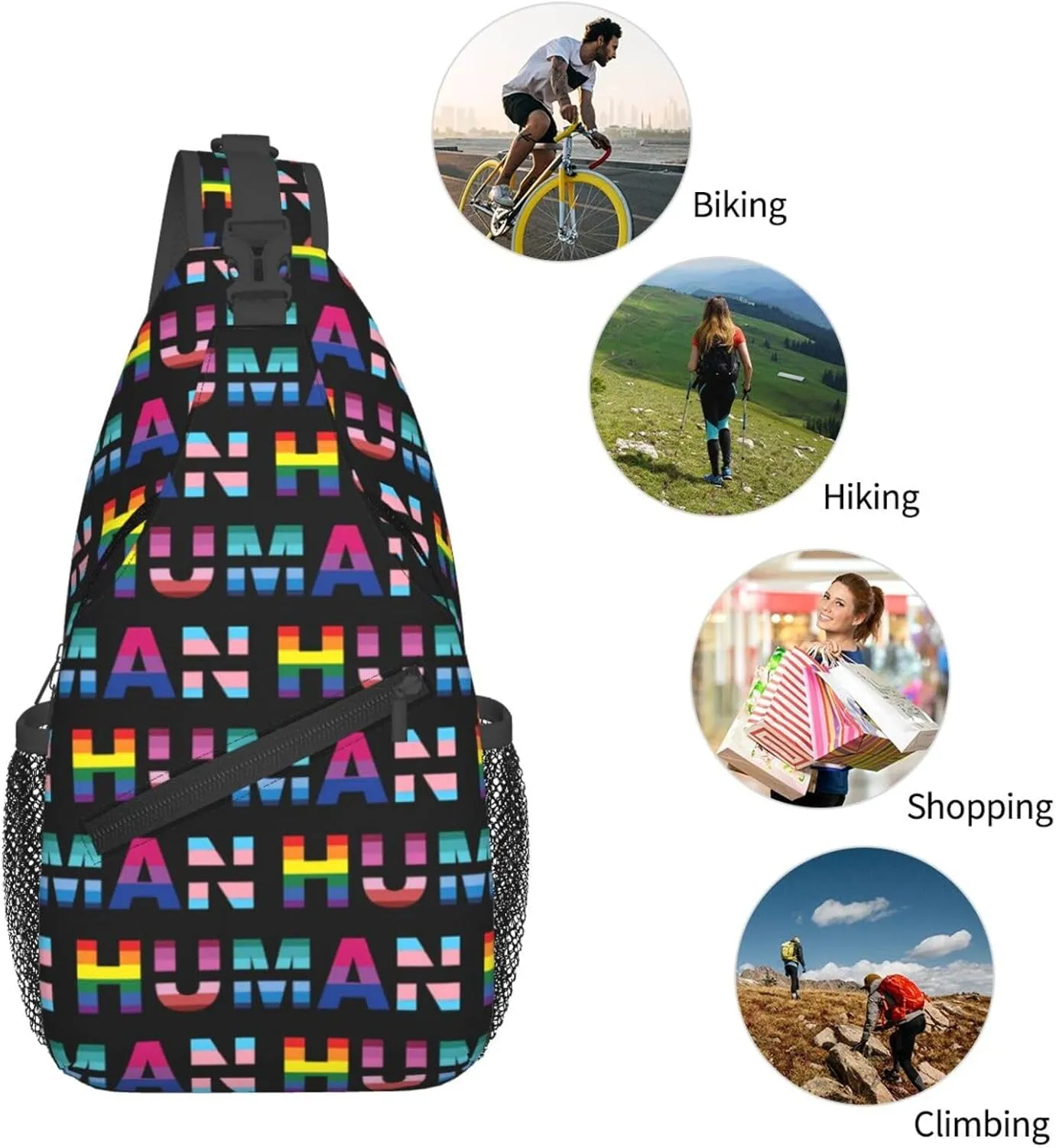 Chest Sling Bag Crossbody Shoulder Backpack Bag Gym Cycling Travel Hiking Daypack Cross Bag