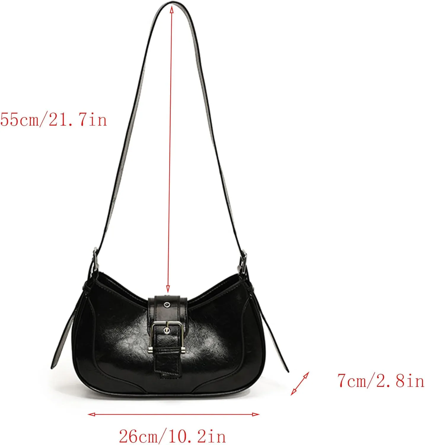CHIC DIARY Shoulder Crossbody Bag for Women Y2K Hobo Handbag Vegan Leather Underarm Purse Retro Crescent Bag
