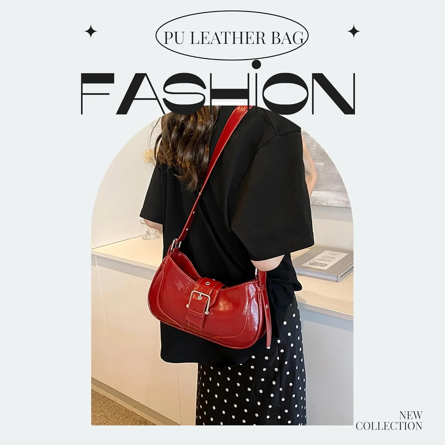 CHIC DIARY Shoulder Crossbody Bag for Women Y2K Hobo Handbag Vegan Leather Underarm Purse Retro Crescent Bag