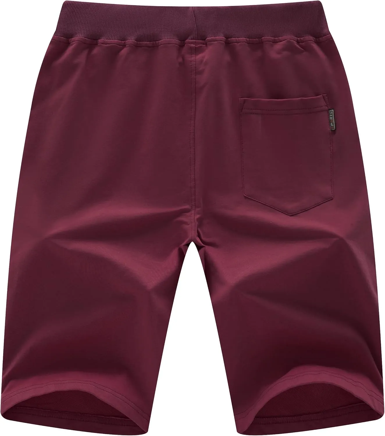 Chrisuno Men's Shorts Elastic Waist Athletic Sweat Shorts with Zipper Pockets