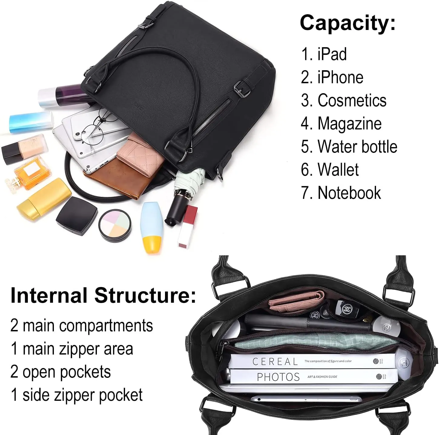 CLUCI Purses for Women Vegan Leather Handbags Tote Purse Shoulder Bag Large Ladies Hobo Bags