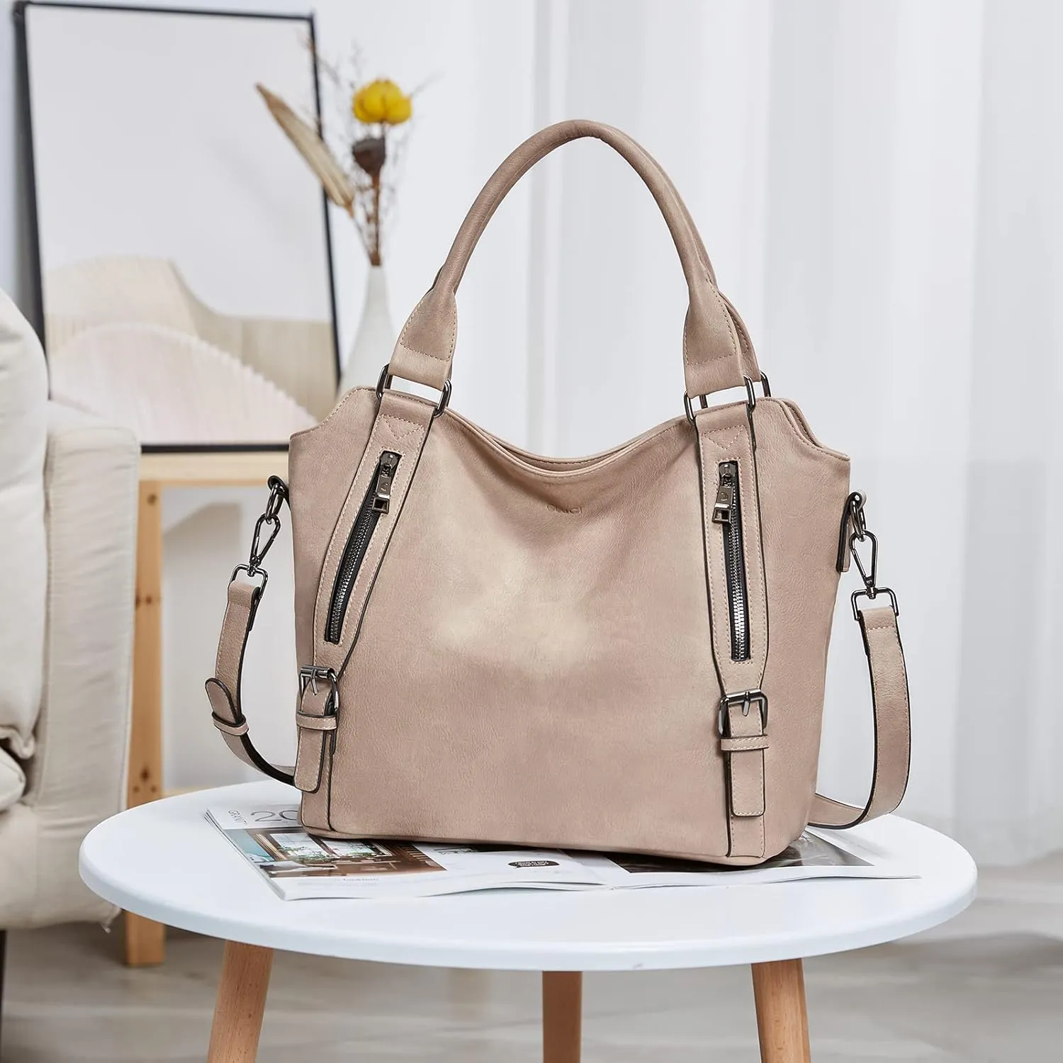CLUCI Purses for Women Vegan Leather Handbags Tote Purse Shoulder Bag Large Ladies Hobo Bags