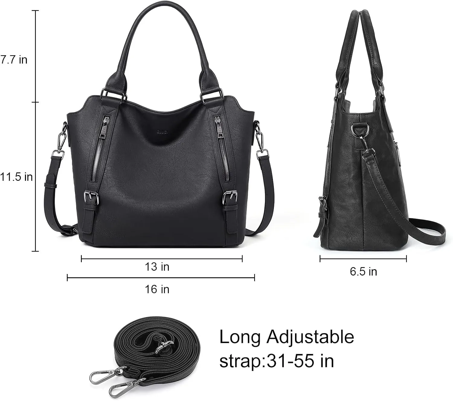 CLUCI Purses for Women Vegan Leather Handbags Tote Purse Shoulder Bag Large Ladies Hobo Bags