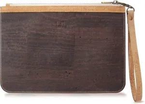 Clutch Purses for Women, Boshiho Natural Cork Summer Wristlet Wallet Cell Phone Pouch Bag, 9.8 x 7 inch (Brown)