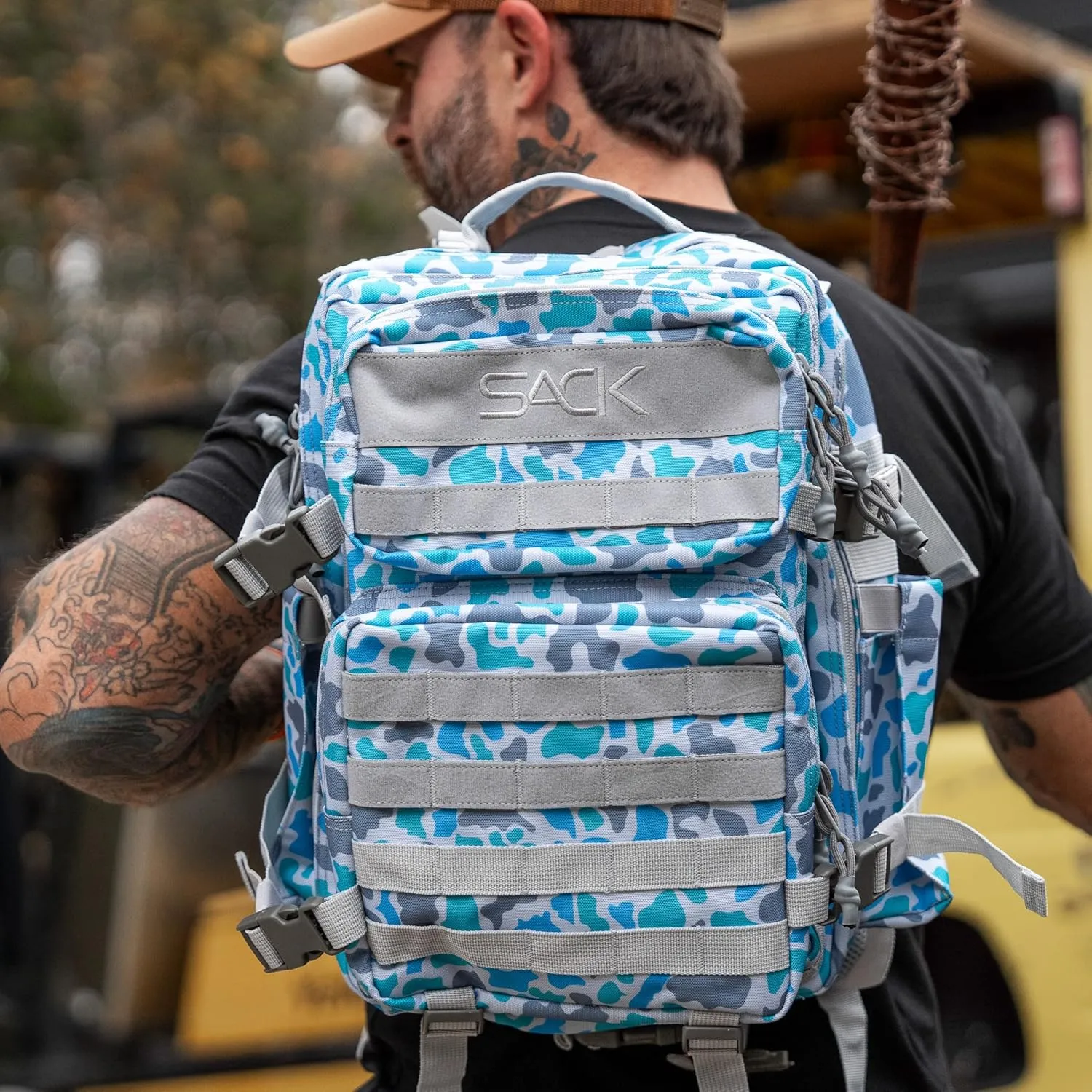 Combat Iron 25L Military Tactical Backpack for Men & Women, Molle Daypack Bug Out Bag, Hiking, Camping, Travel Rucksack with Bottle Holder, Coastal Duck Camo