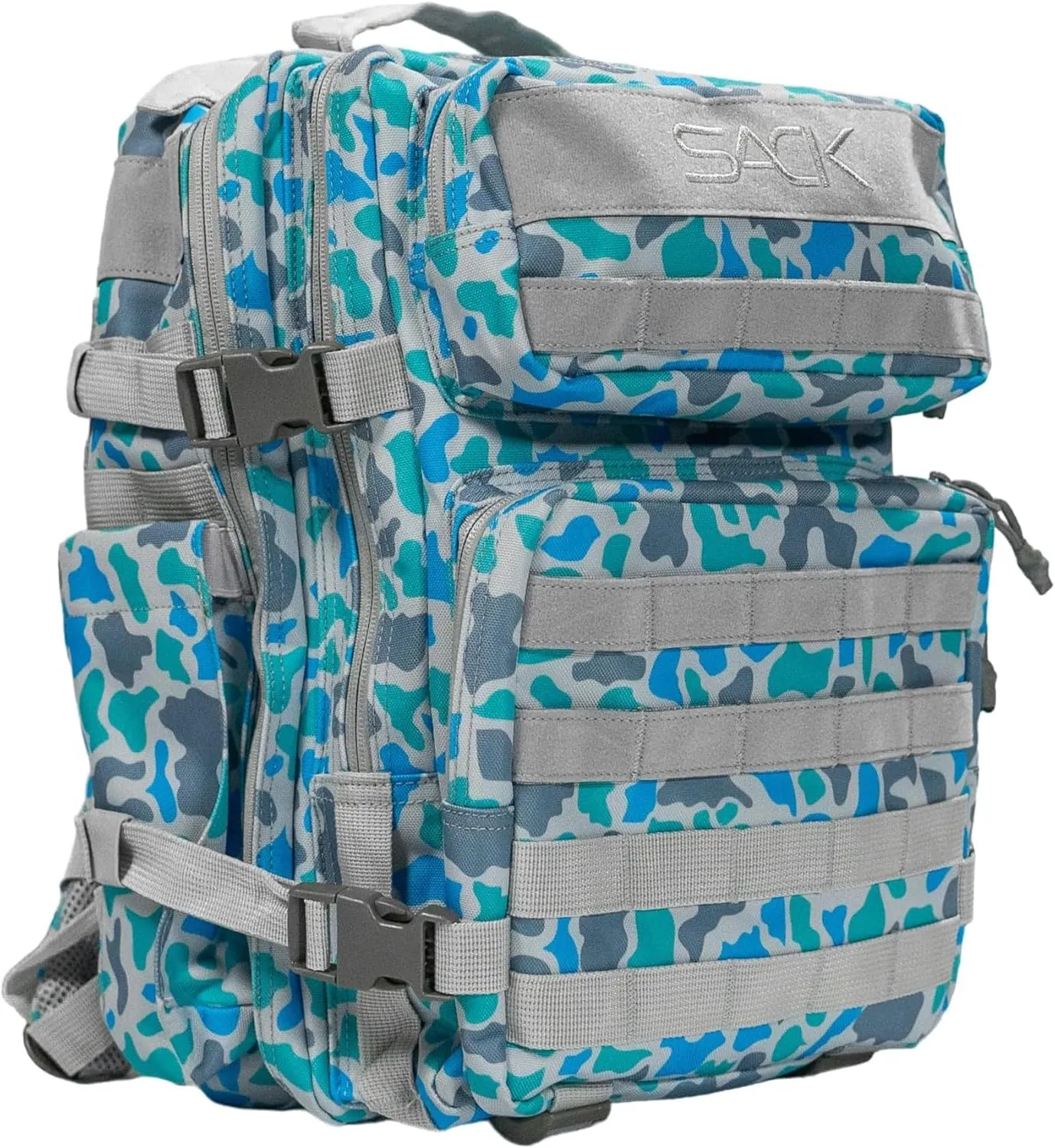 Combat Iron 25L Military Tactical Backpack for Men & Women, Molle Daypack Bug Out Bag, Hiking, Camping, Travel Rucksack with Bottle Holder, Coastal Duck Camo