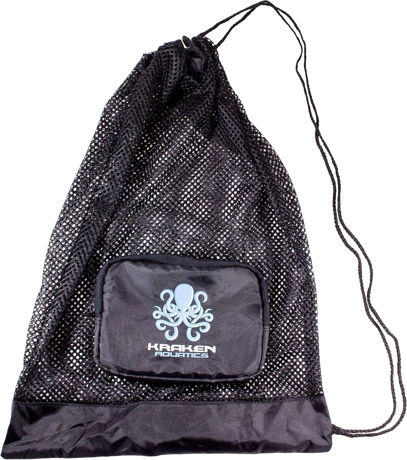 Compact Mesh Gear Bag - Drawstring Snorkel Bag for Scuba Diving, Snorkeling & Beach Gear - Durable Mesh Dive Bag for Travel & Storage - Swim Equipment Bag - Black