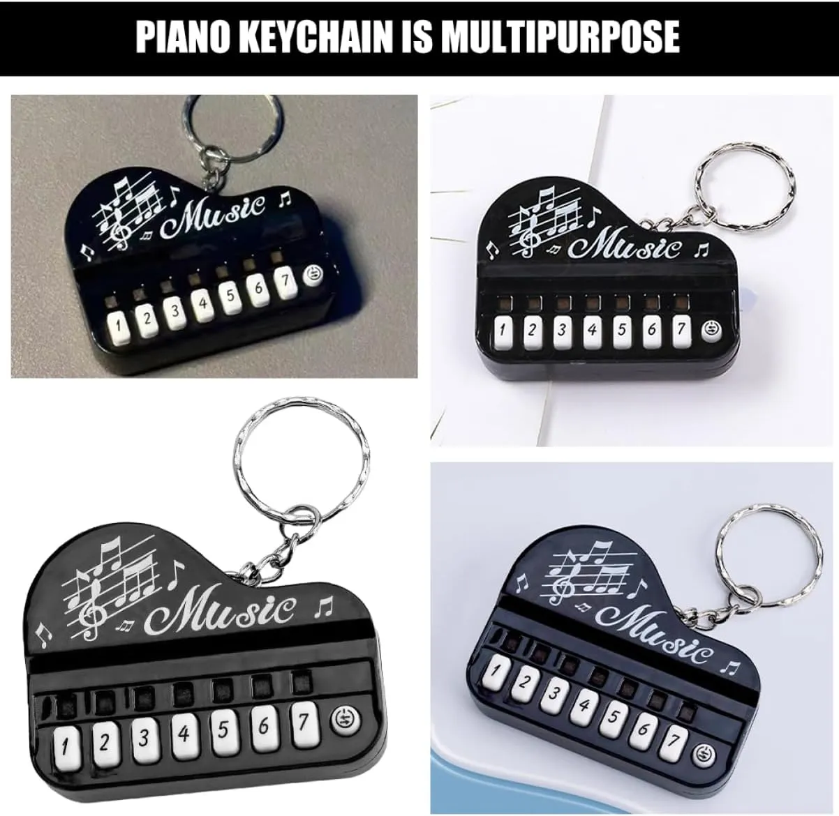 Compact Piano Keyboard Keychain Pendant Creative Electronic Piano Bag Decor Versatile Music Instrument