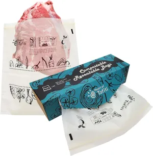 Compostable Food Storage Bags, Large Gallon Resealable Freezer Bags, 60 Count, 10.5 x 10.6 inches, Extra Thick and Reusable, Certified OK Compost, Biodegradable Eco-Friendly