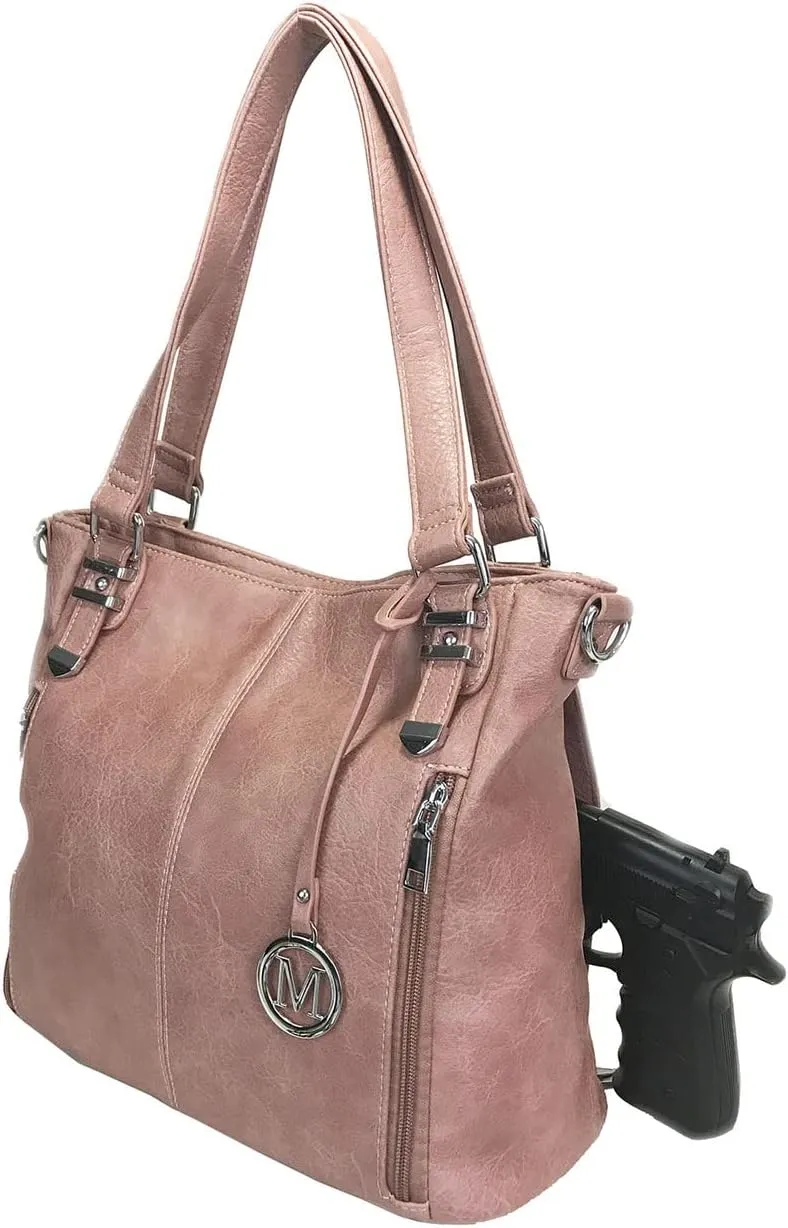 Concealed Carry Hobo Bag with Hidden Lock Multi Pockets CCW Tote Bag